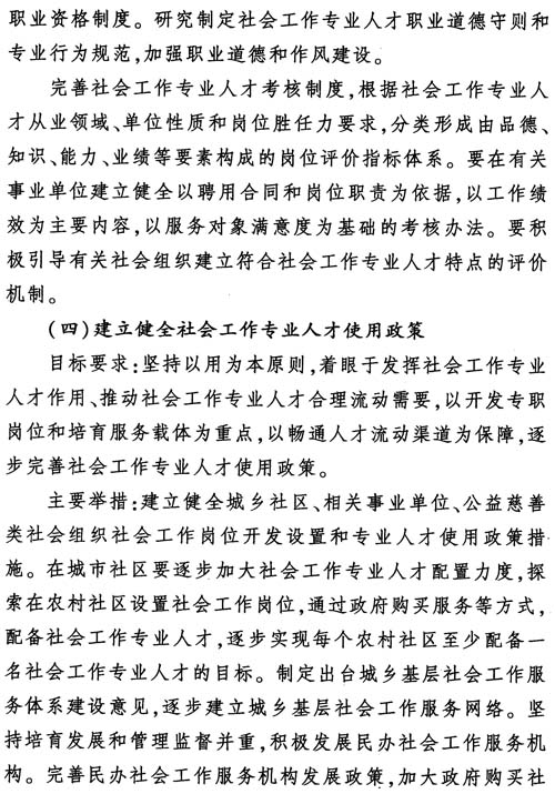中組發(fā)〔2012〕7號(hào)《社會(huì)工作專(zhuān)業(yè)人才隊(duì)伍建設(shè)中長(zhǎng)期規(guī)劃(2011-2020年)》19